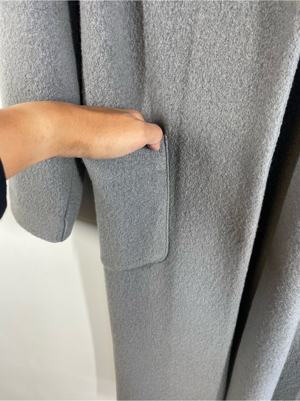 Aritzia Babaton Merino Wool Long Coat Open Cardigan Grey Small Quiet Luxury Chic - Picture 3 of 14
